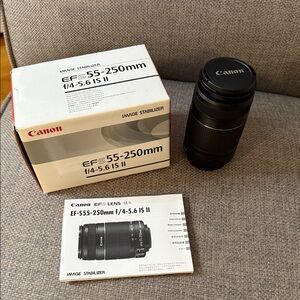 New in box Canon EF-S 55-250mm f/4-5.6 IS II Lens